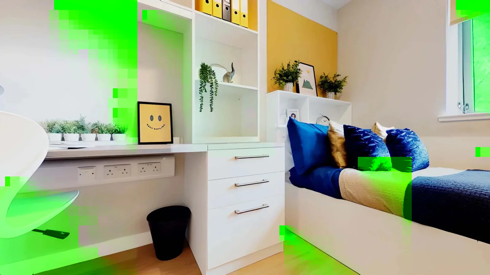 Quarto amigo do estudante em com comodidades modernas