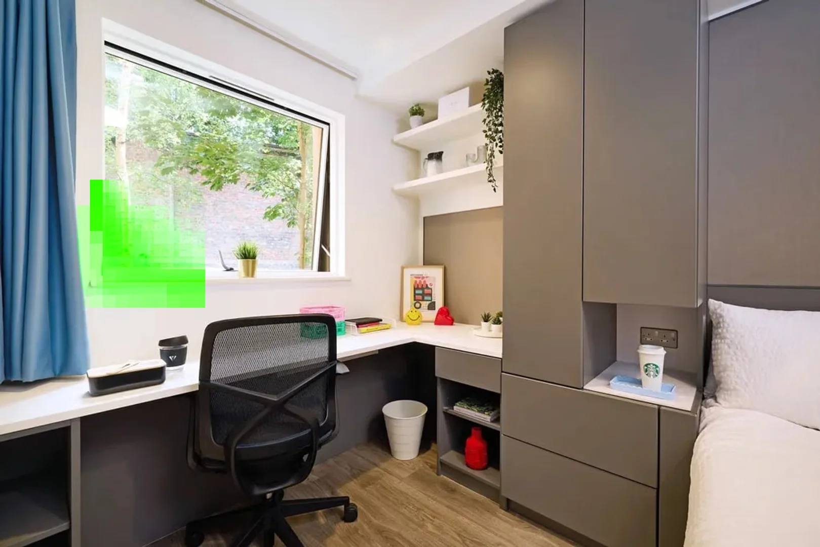 Quarto de estudante económico perto do campus em 