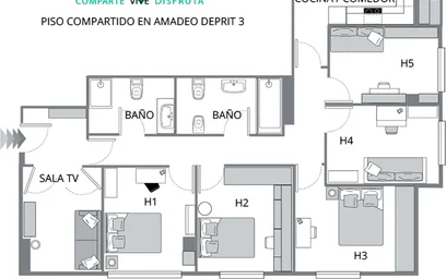 Quarto privado em Amadeo Deprit Kalea, 48006 Bilbo, Bizkaia, Spain, imagem 9 de 20