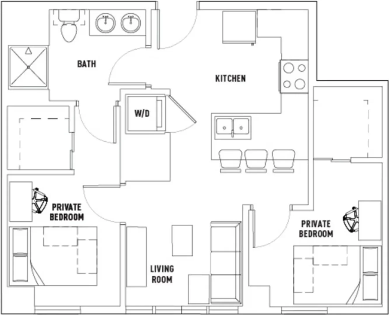 Chambre d'étudiant confortable et spacieuse dans