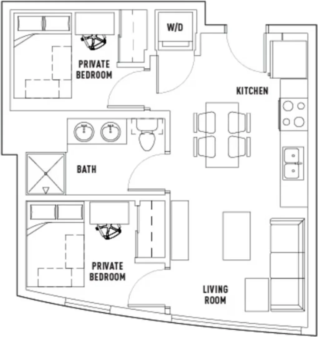 Quarto para alugar em apartamento de estudantes em , totalmente mobilado