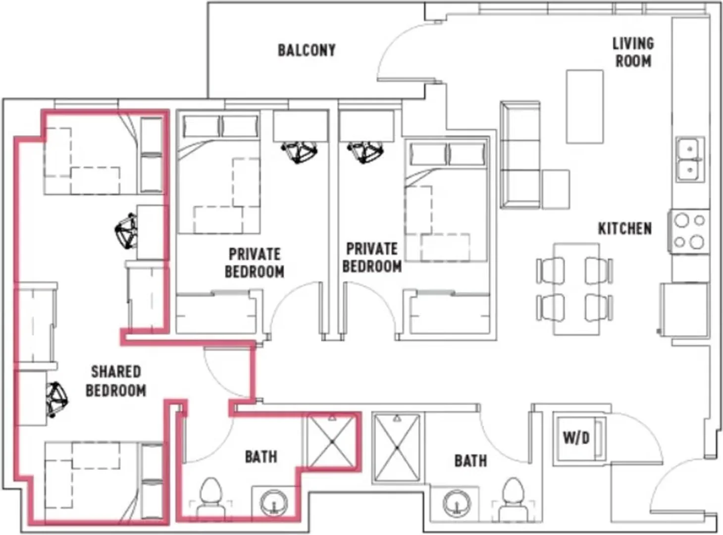 Functional student room perfect for studying in 
