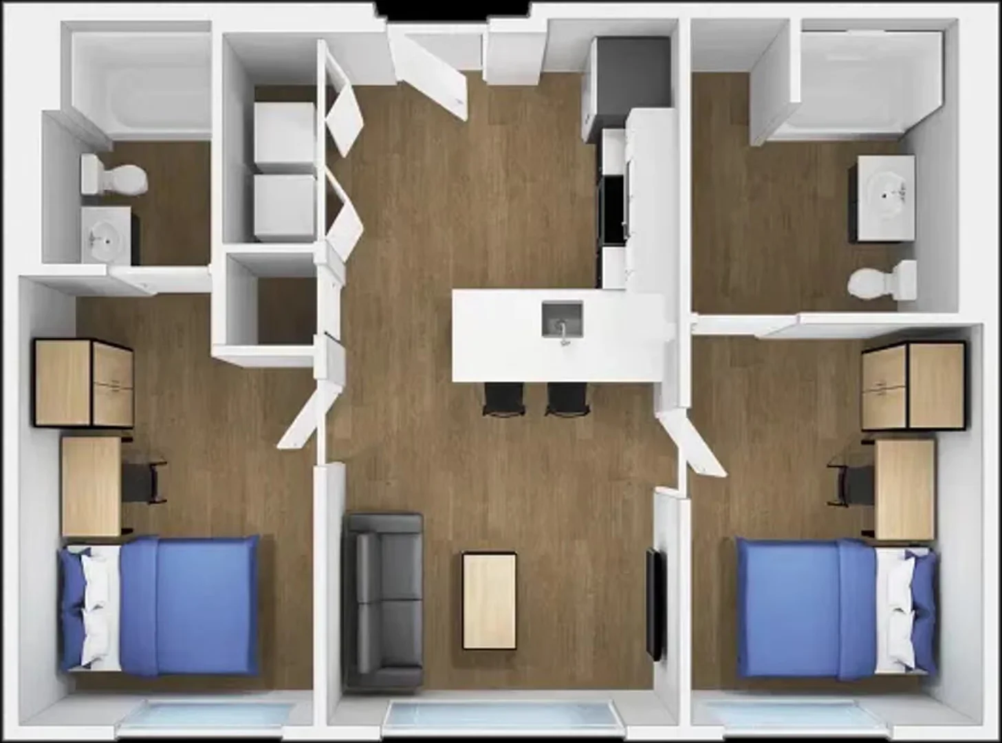 Habitación estudiantil económica cerca del campus en 