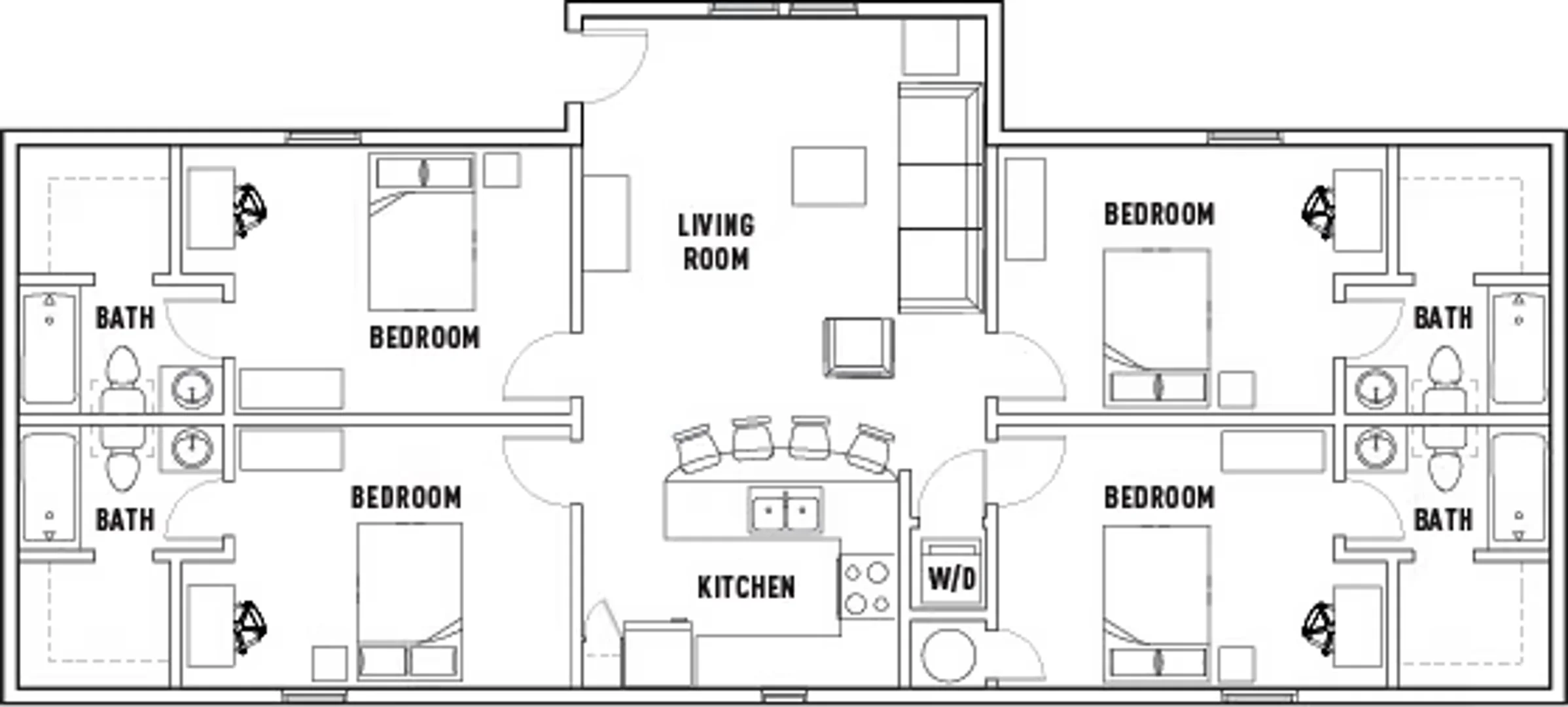 Habitación para estudiantes en  con área de estudio y facilidades compartidas