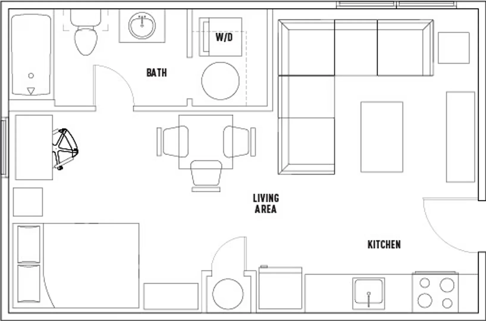 Estudio compacto ideal para estudiantes en 