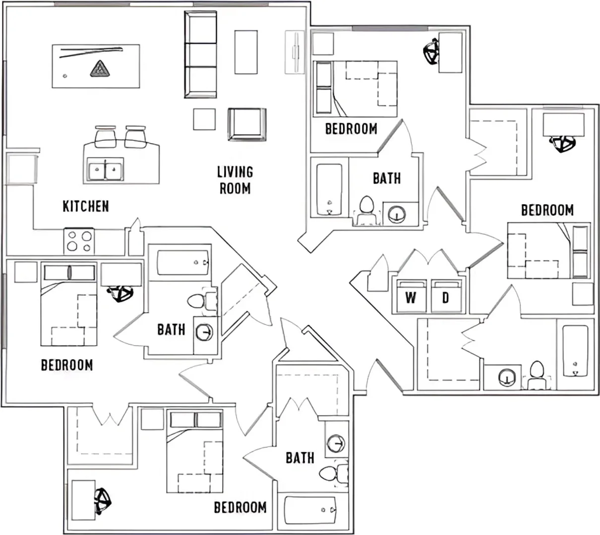 Room for rent in student apartment in , fully furnished