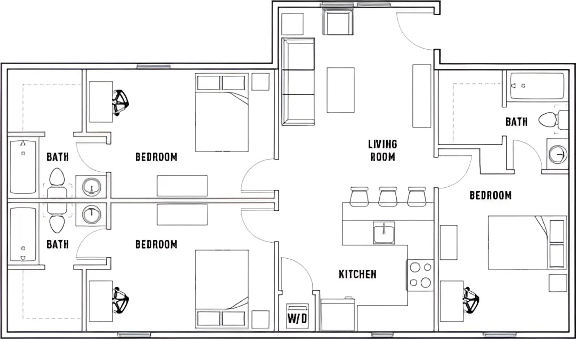 Habitación para estudiantes en  con modernas comodidades