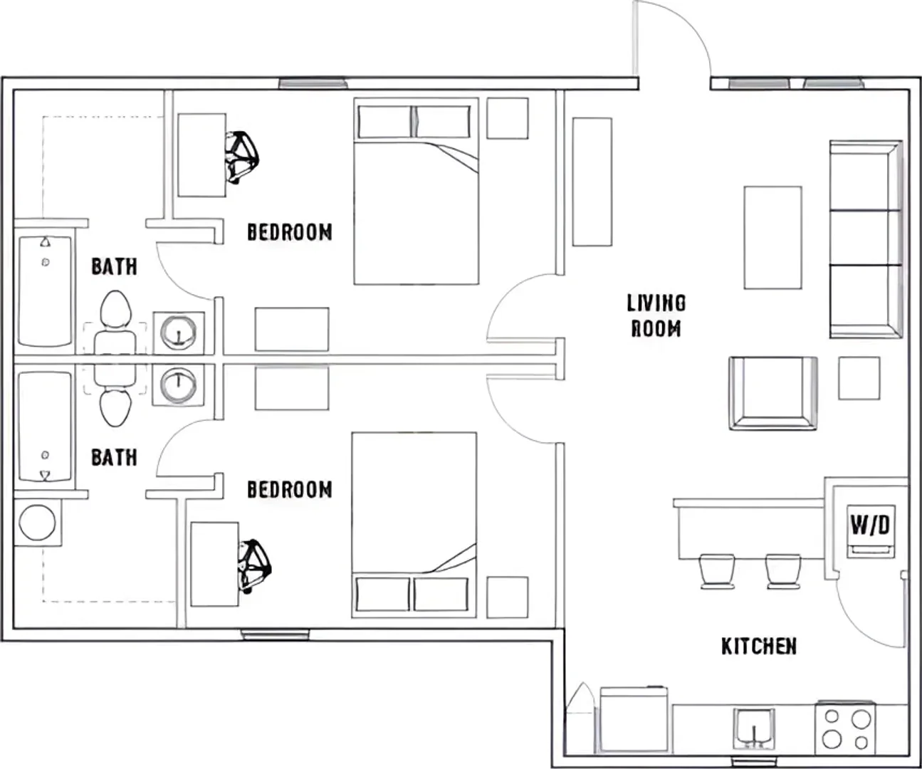 Habitación para estudiantes en  con modernas comodidades