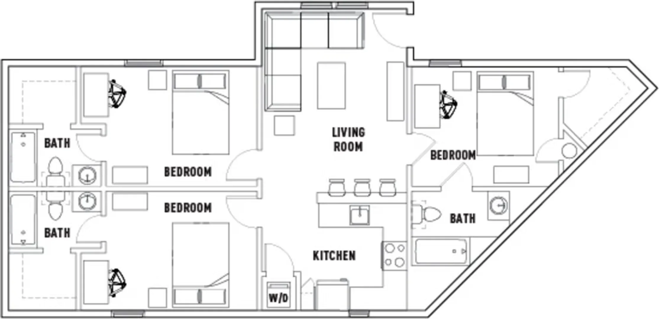 Habitación estudiantil amplia y cómoda en 