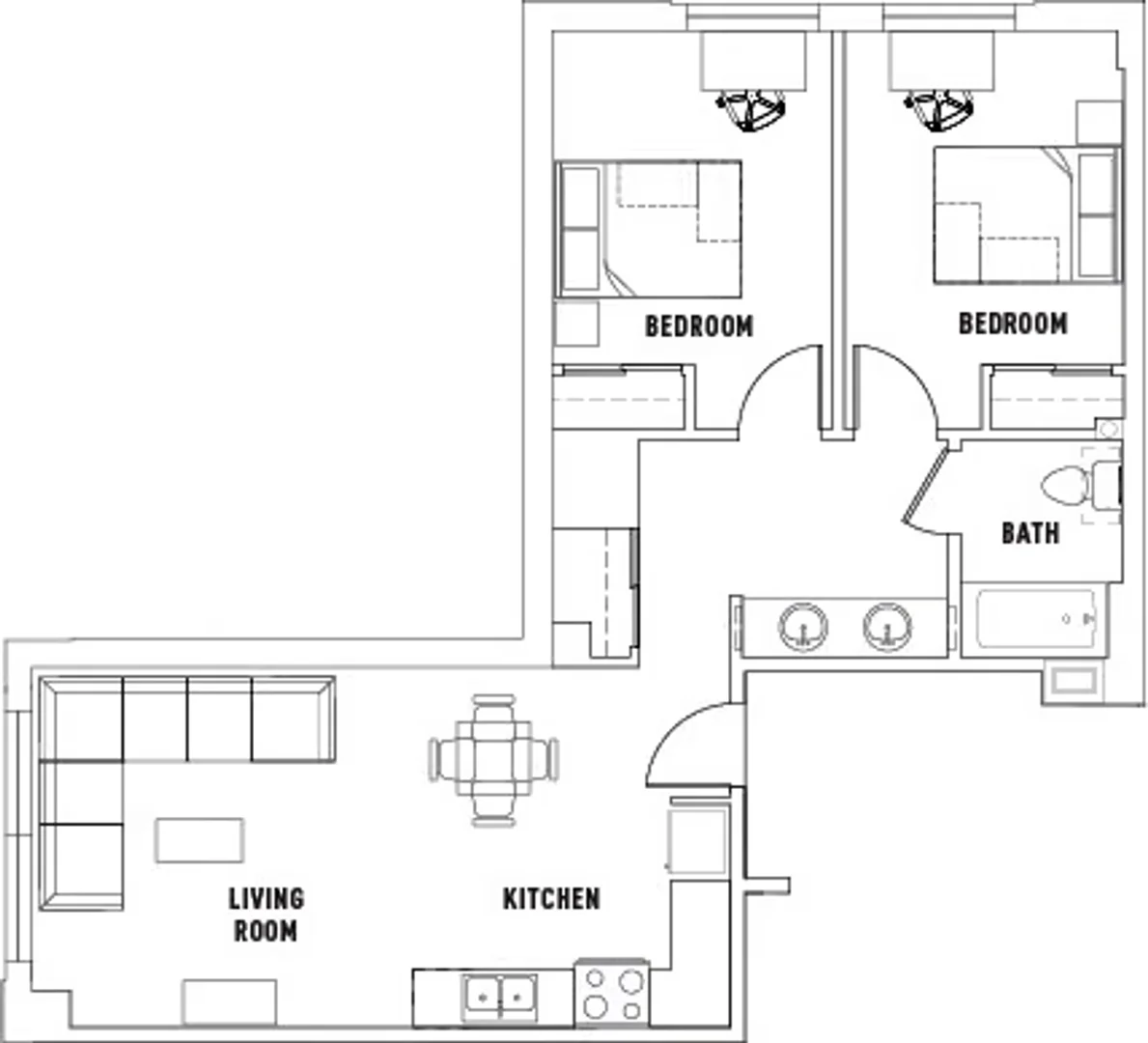 Habitación para estudiantes en con área de estudio y facilidades compartidas