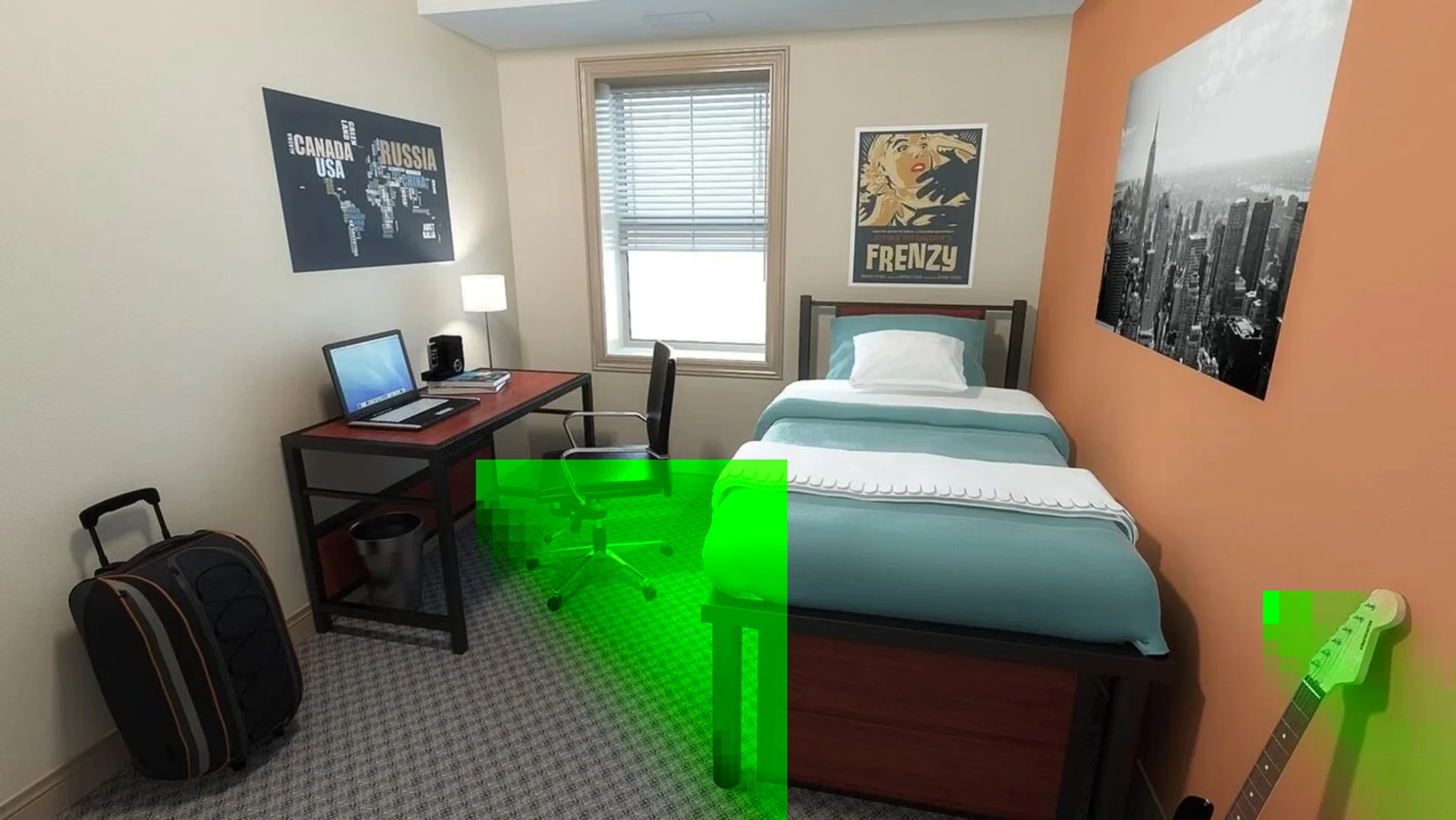 Affordable room for students with ample lighting in 