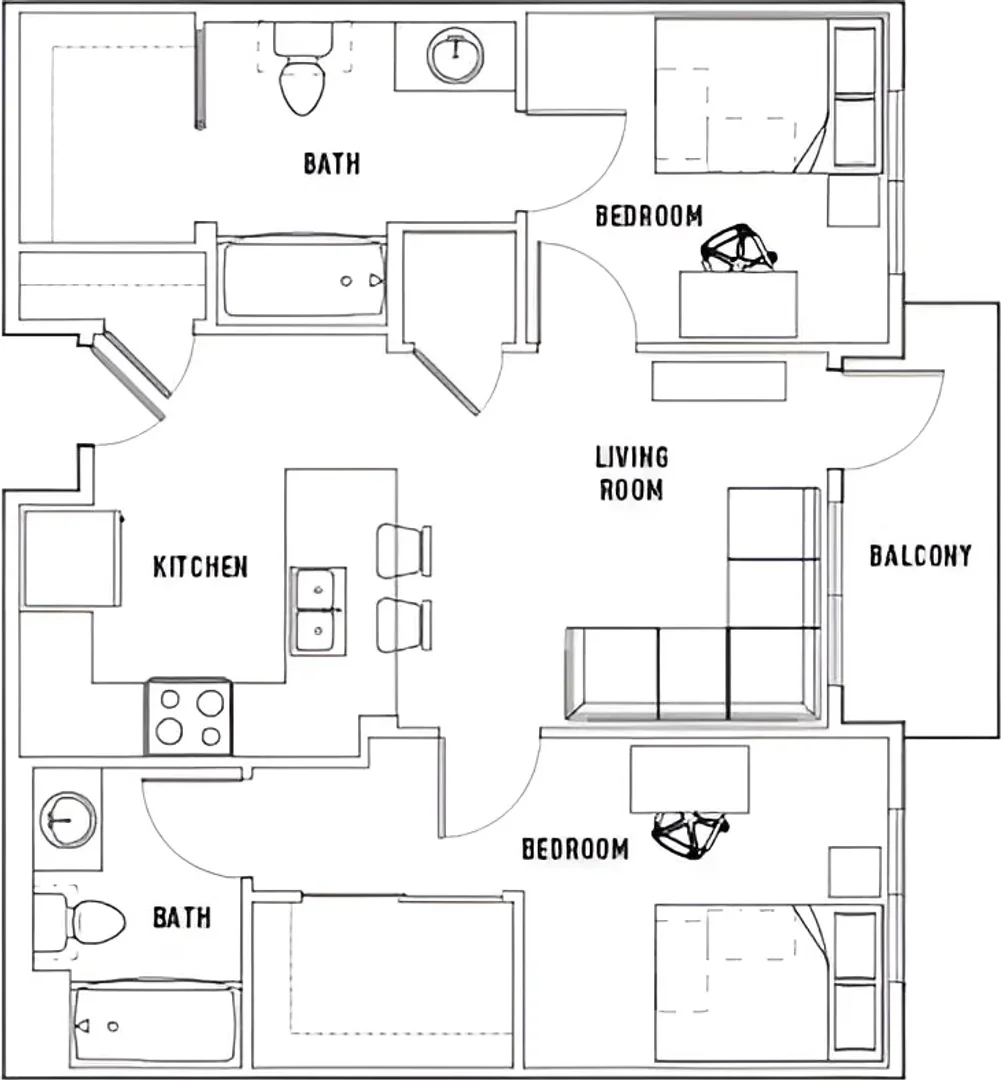 Chambre à louer dans un appartement d'étudiant à , entièrement meublée
