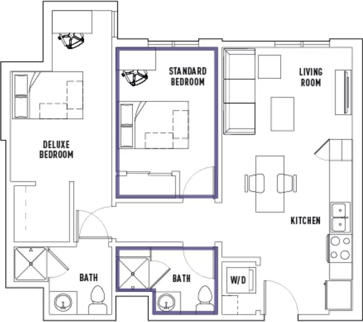 Quarto para alugar em apartamento de estudantes em , totalmente mobilado