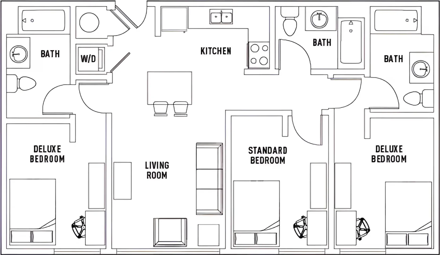 Habitación para estudiantes en  con modernas comodidades