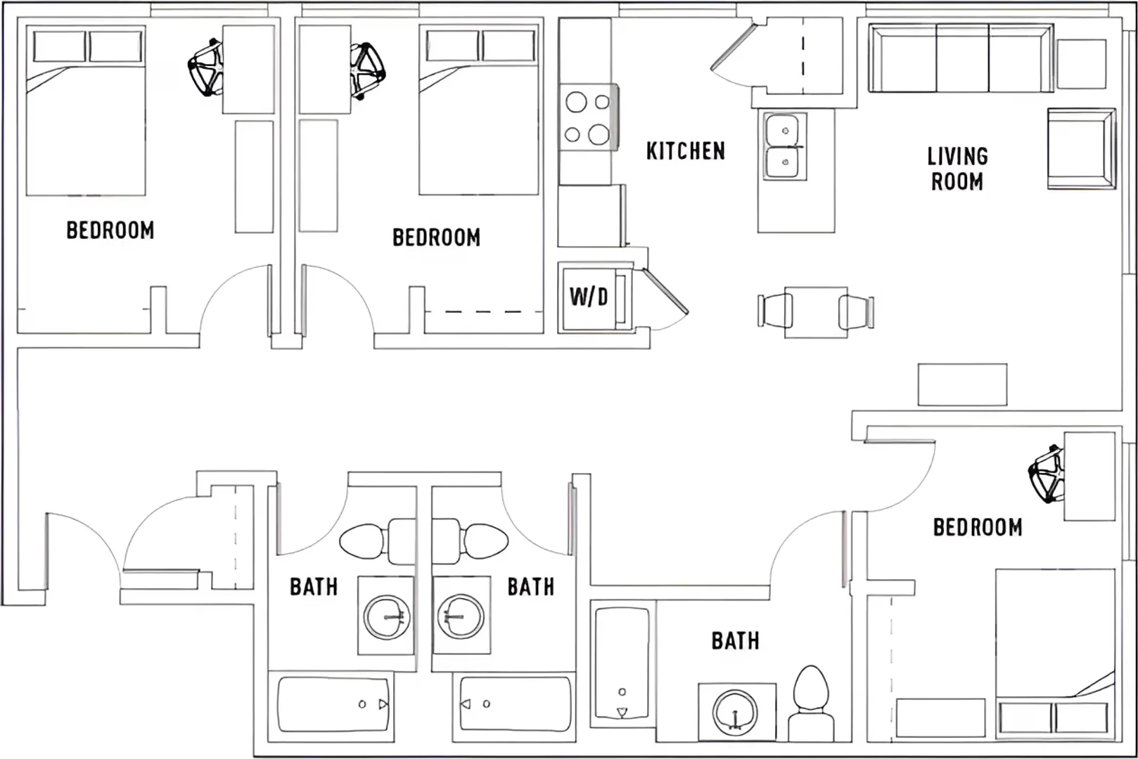 Habitación estudiantil luminosa y aireada con fácil acceso a la universidad en 