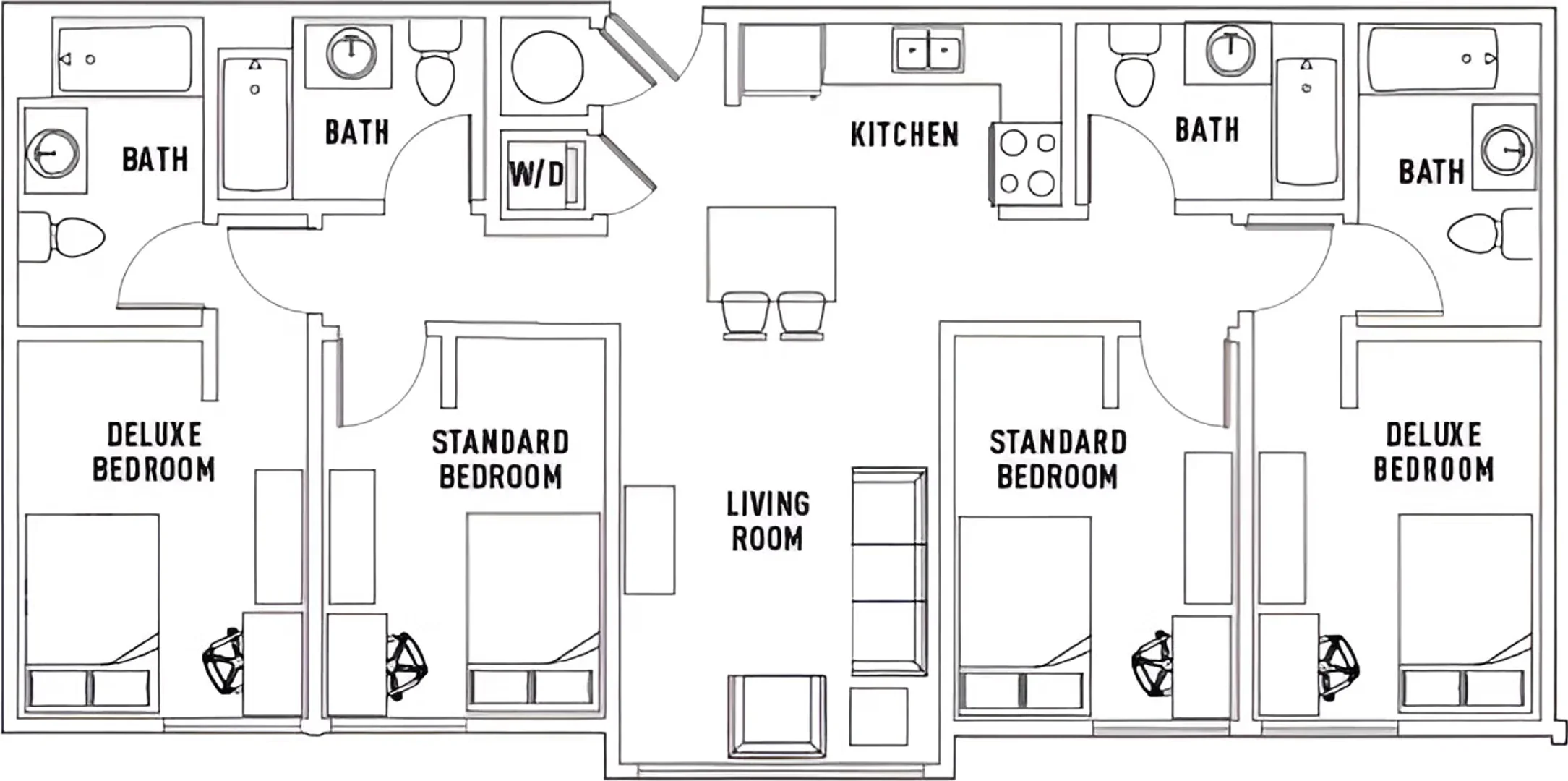 Habitación estudiantil amplia y cómoda en 