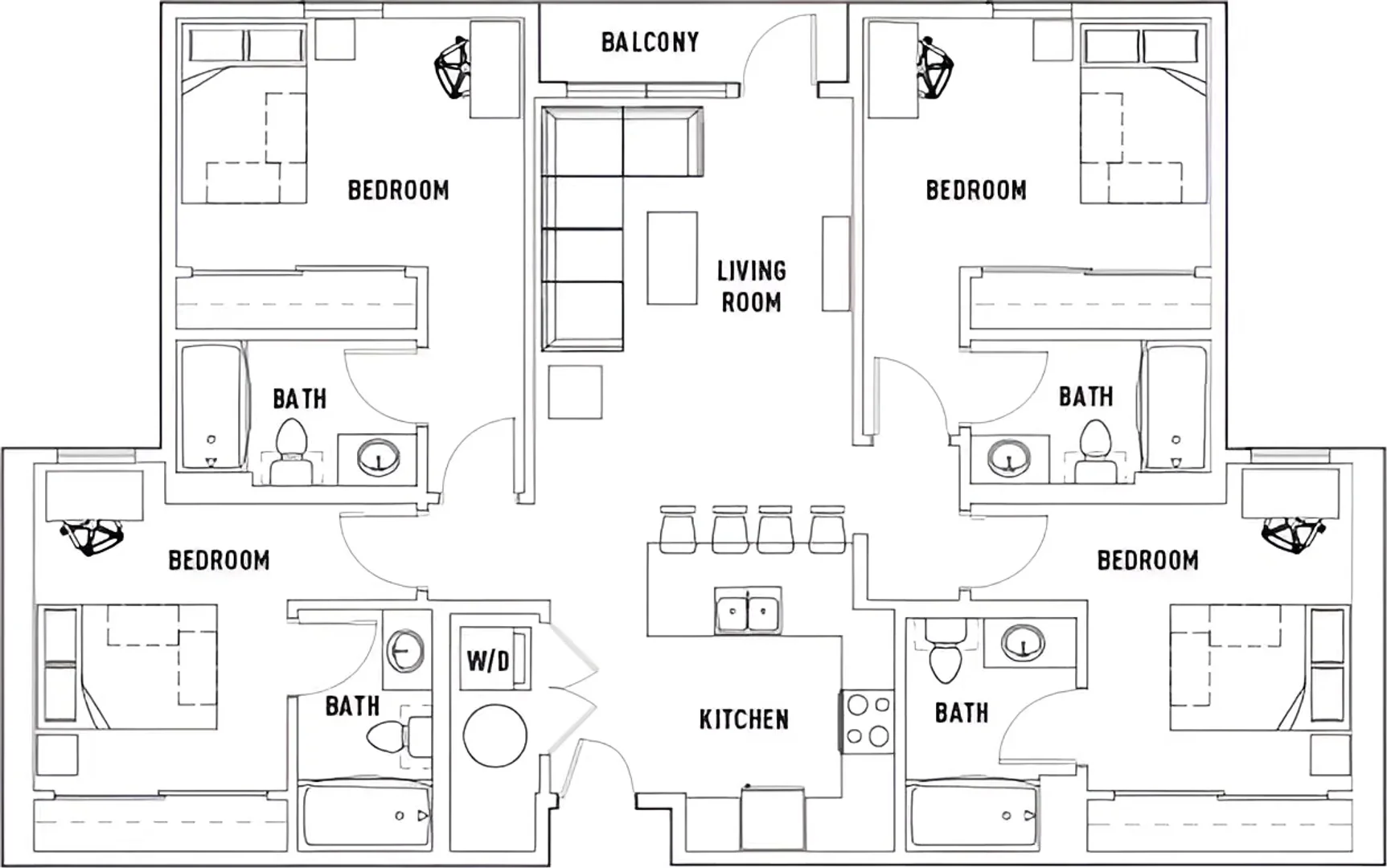 Affordable room for students with ample lighting in 