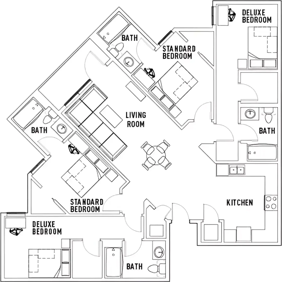 Student-friendly room in  with modern amenities