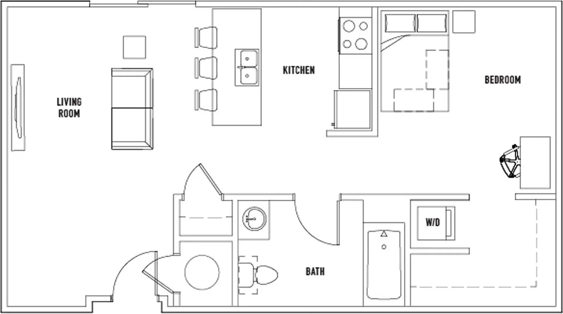 Compact studio apartment ideal for students in 
