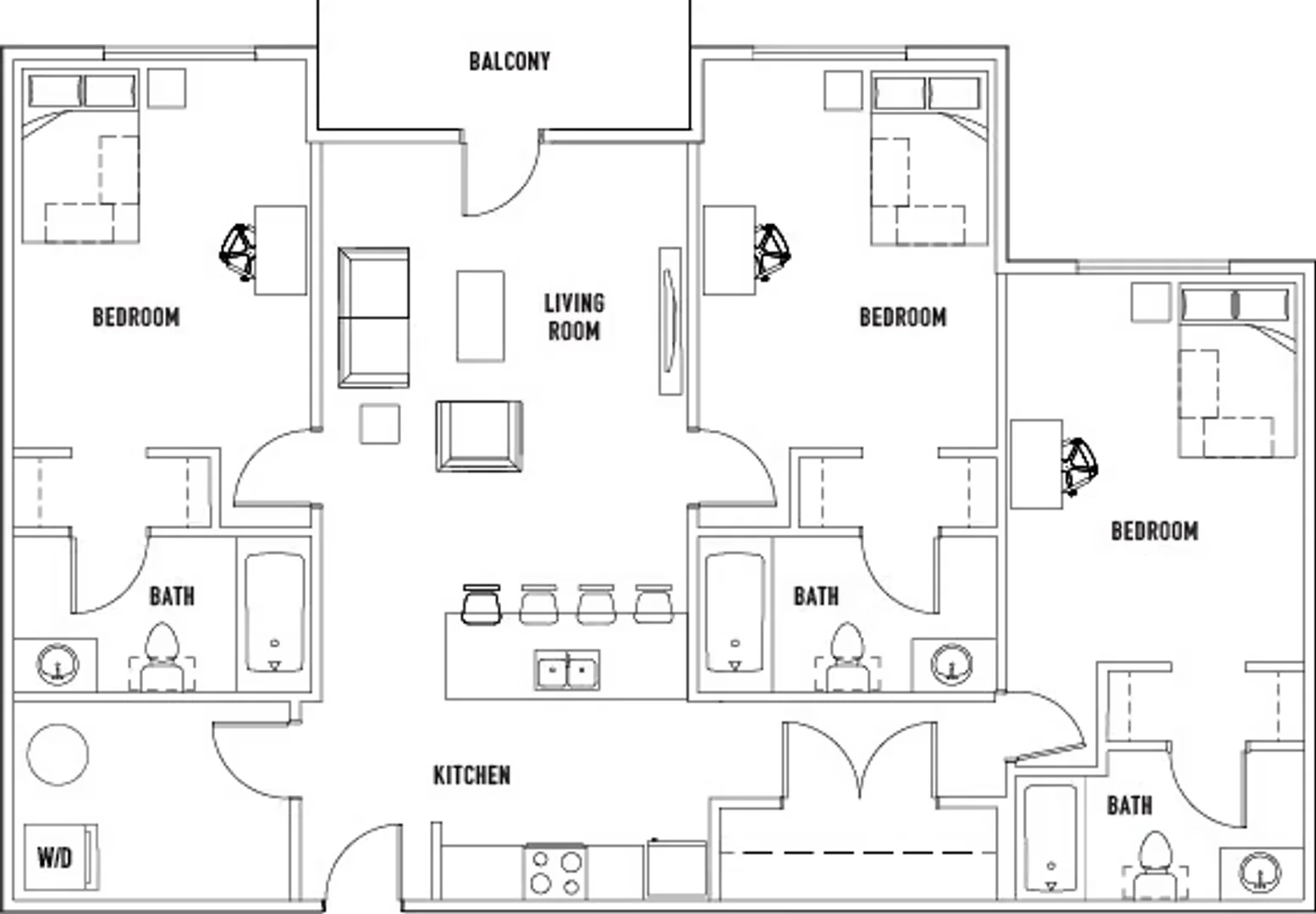 Chambre d'étudiant à  avec espace d'étude et installations communes