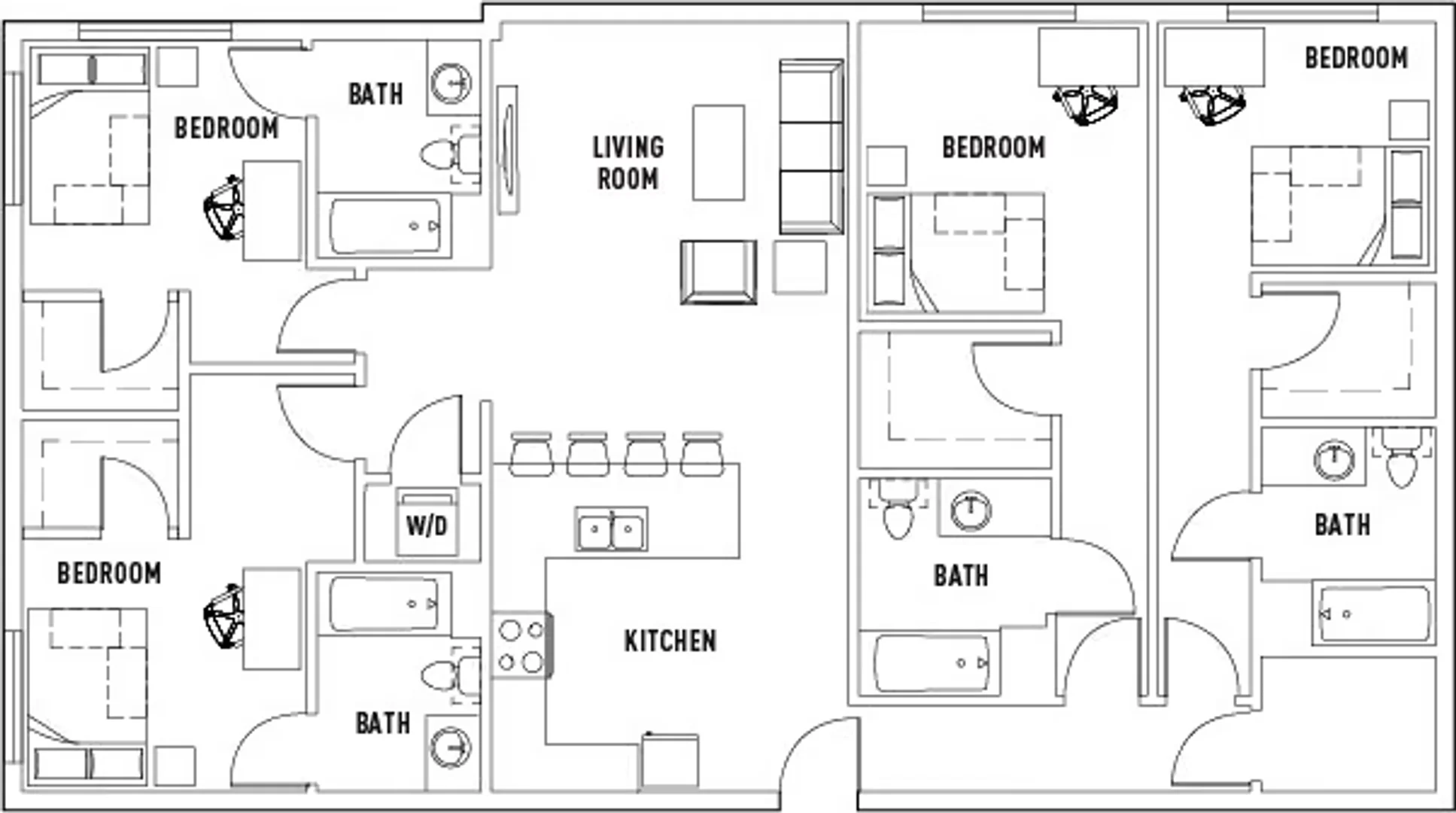 Chambre d'étudiant à  avec espace d'étude et installations communes