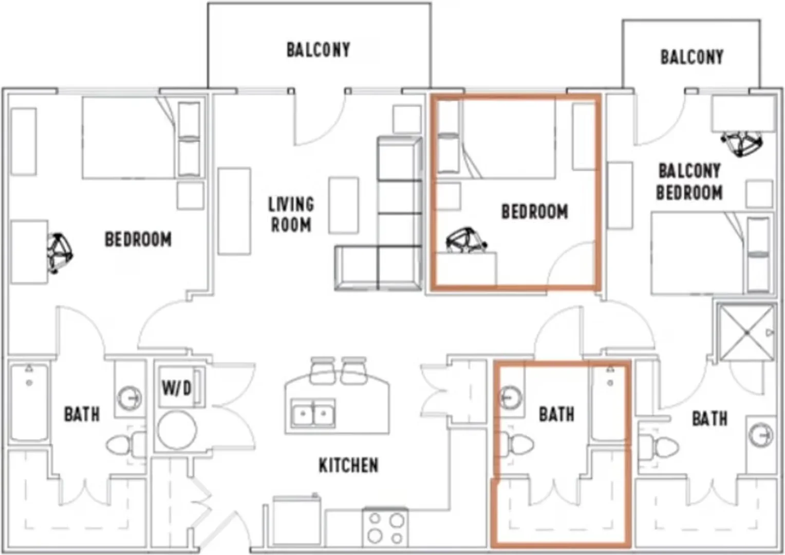 Affordable room for students with ample lighting in 