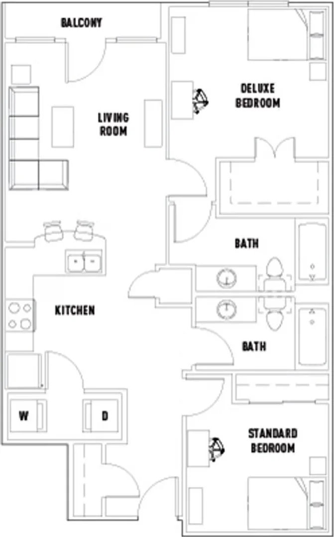 Habitación en apartamento estudiantil en alquiler en , completamente amueblado