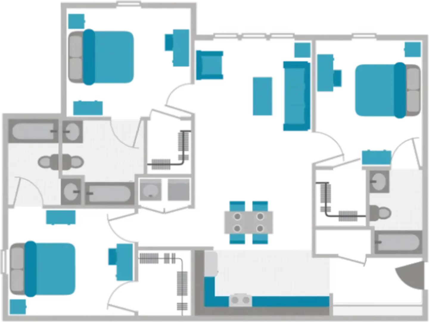 Habitación estudiantil económica cerca del campus en 