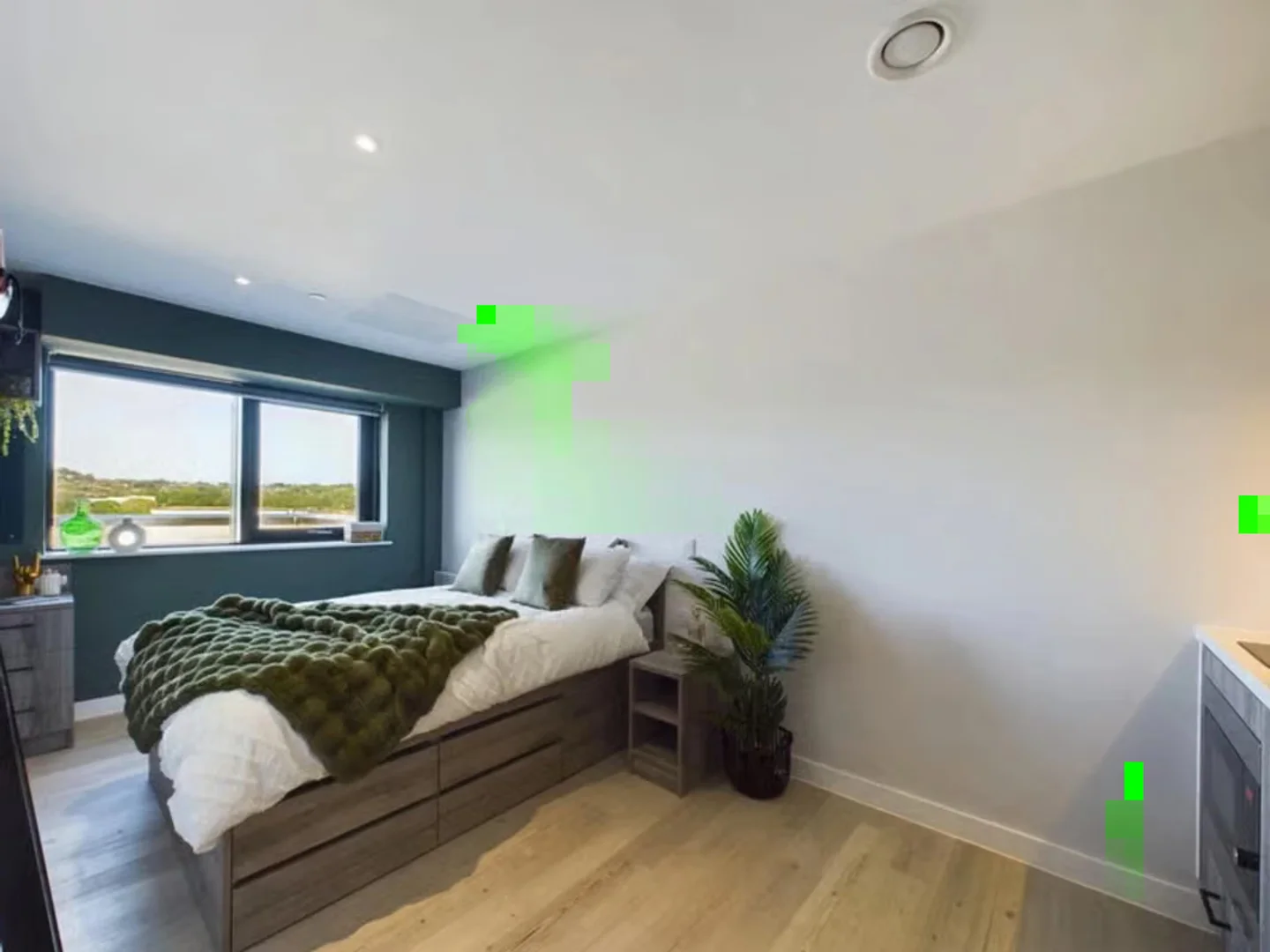 Habitación estudiantil funcional perfecta para estudiar en