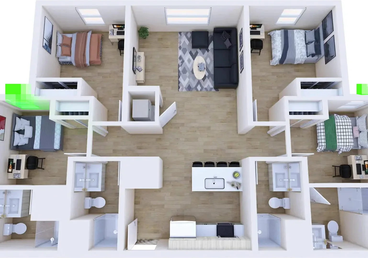 Habitación para estudiantes en  con modernas comodidades