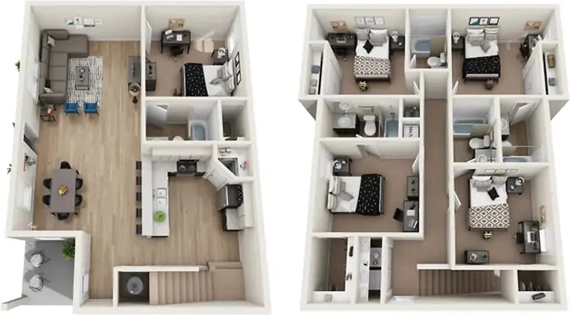 Student room in  with study area and shared facilities