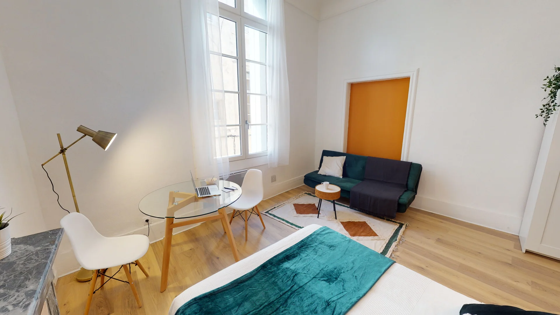 Affordable studio apartment with essential features in