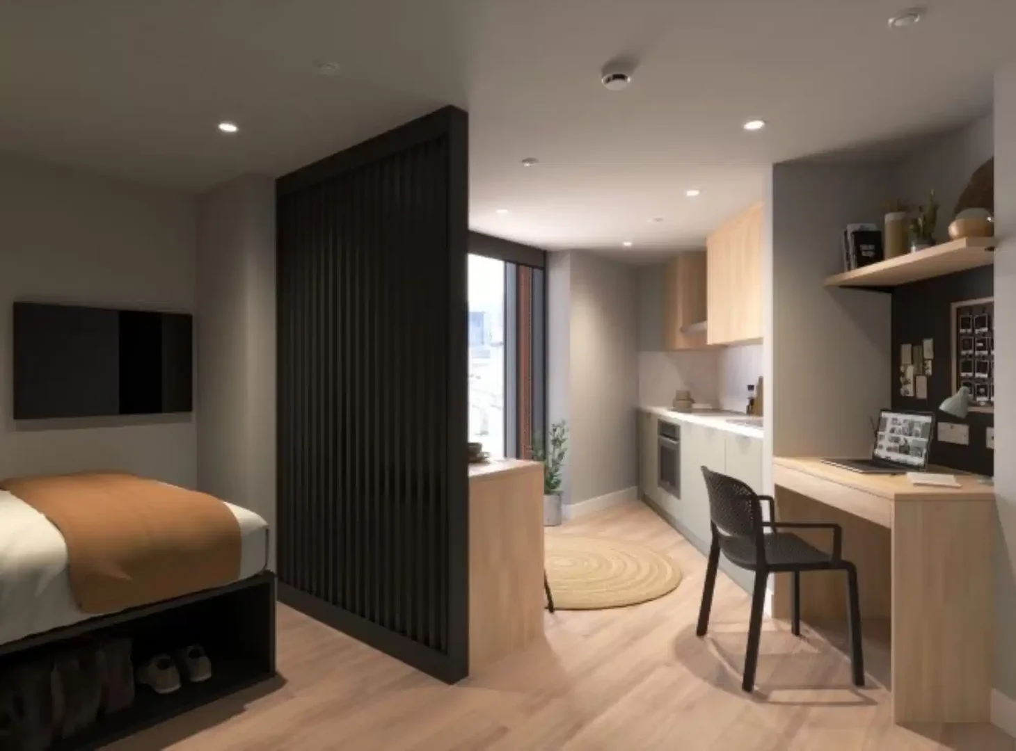 Apartamento estúdio compacto ideal para estudantes em 