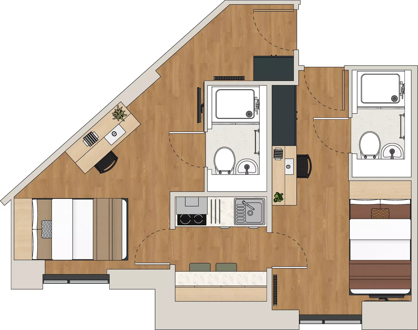 Quarto acolhedor para estudantes disponível em