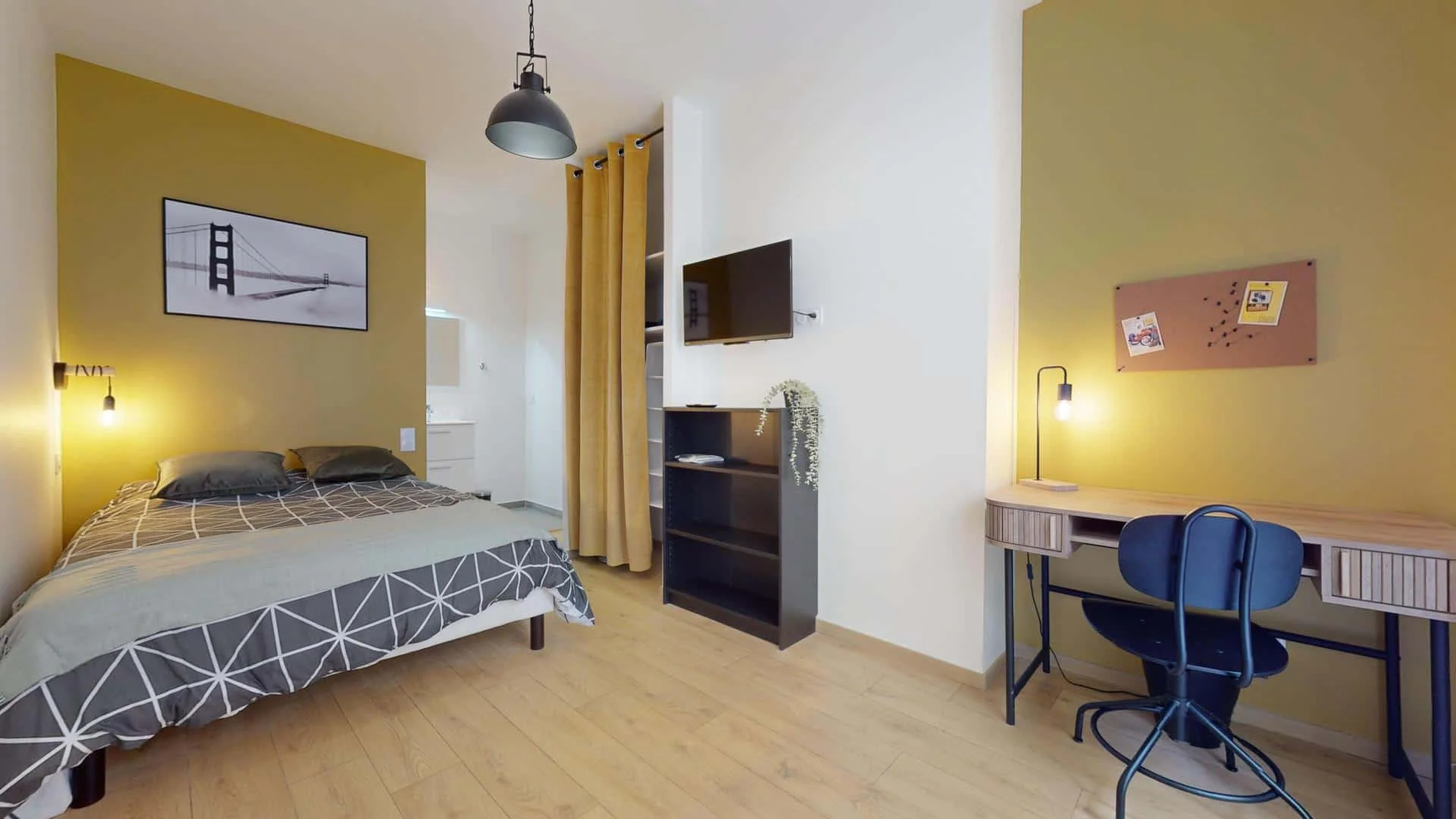 Chambre conviviale pour les étudiants dans avec des équipements modernes