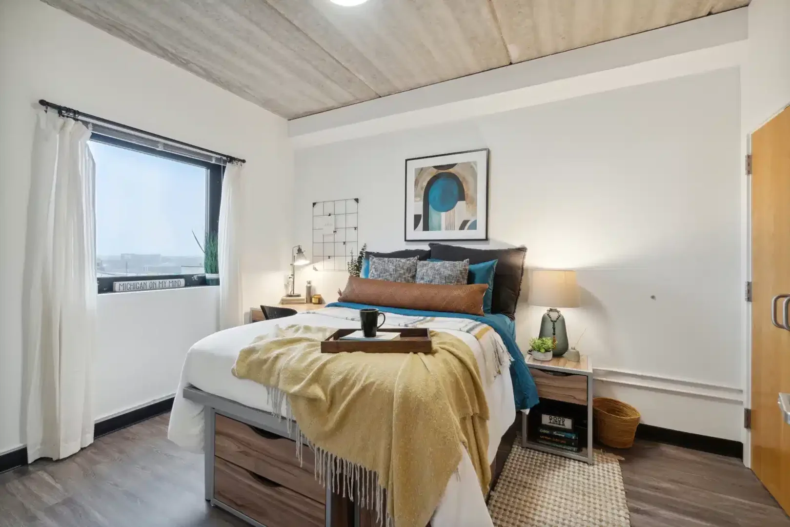 Affordable room for students with ample lighting in 