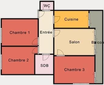 私人房间 在住宅内 在 5 bis Rue des Ajoux, 12的图像12