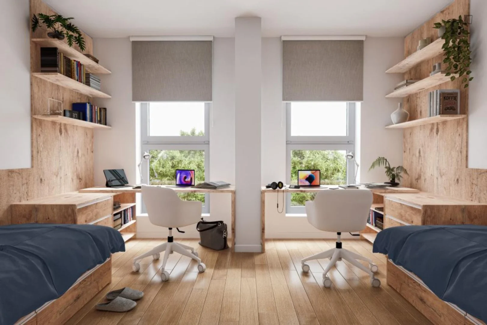 Quarto de estudante económico perto do campus em 