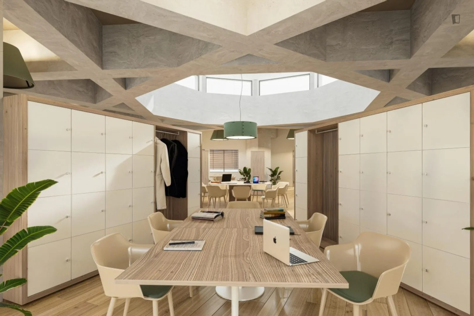 Quarto acessível para estudantes com iluminação ampla em 