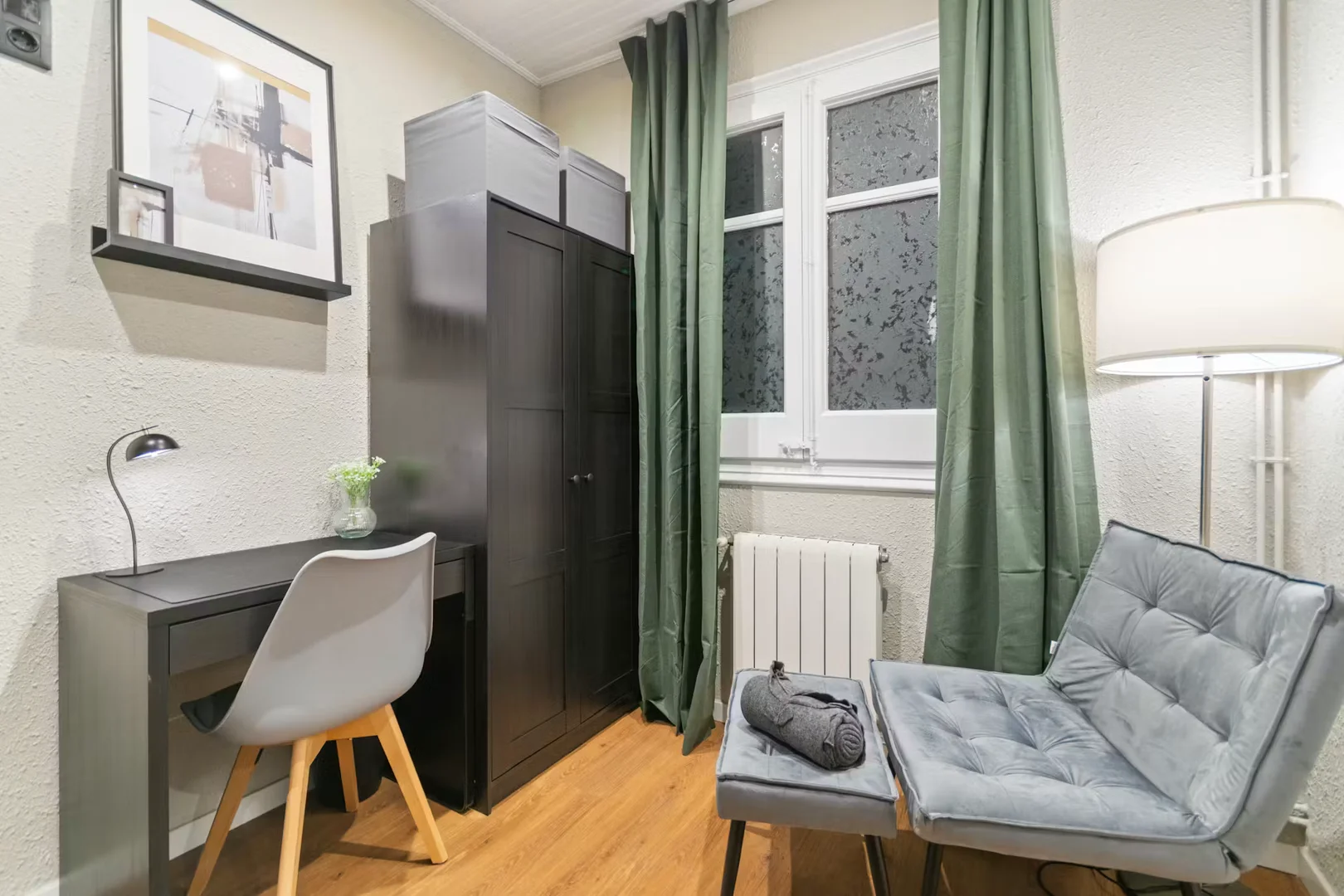 Student room in  with study area and shared facilities