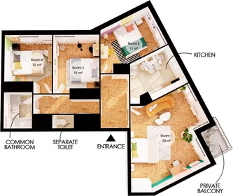 Private room at 10 rue de Bailly, image 9 of 17