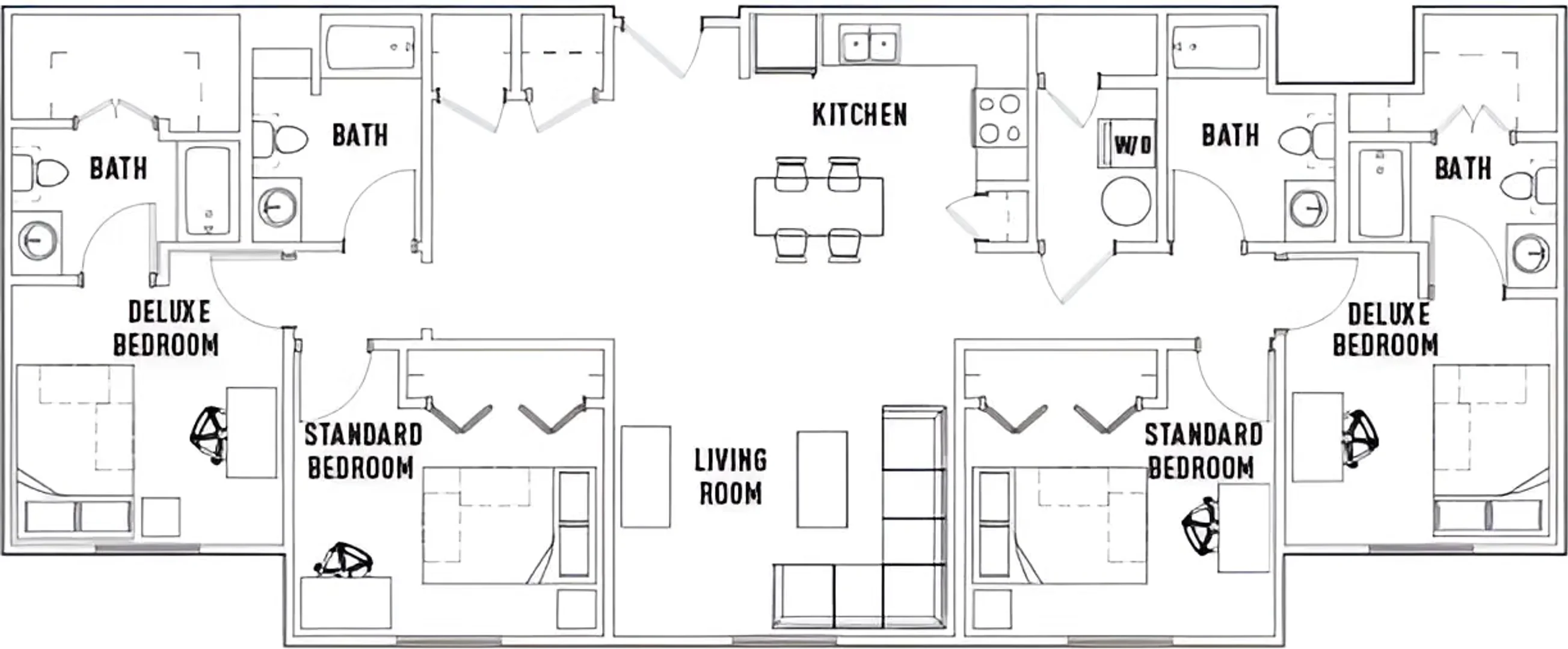 Habitación en apartamento estudiantil en alquiler en , completamente amueblado