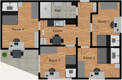 Chambre privée à Aschenbrennerstraße, 80933 München-Feldmoching-Hasenbergl, Germany, image 4 de 18