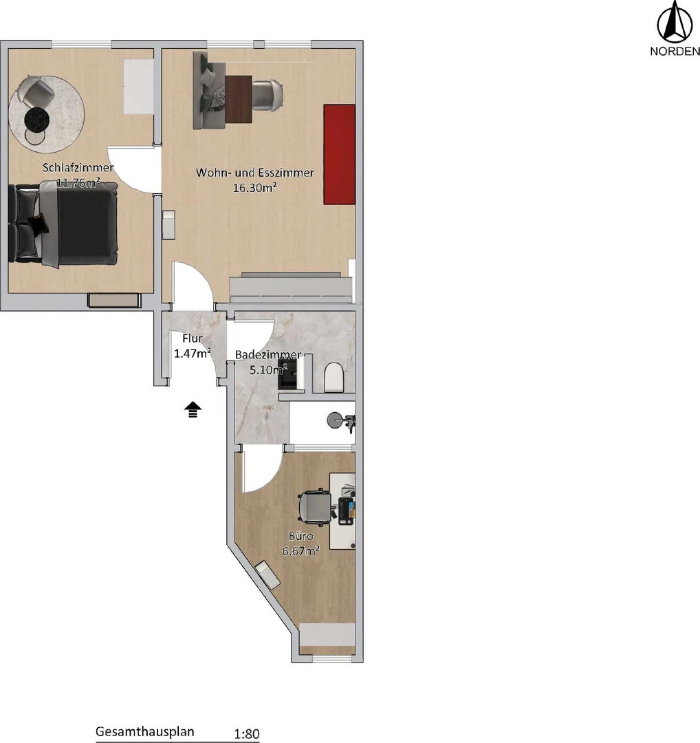 Habitación asequible para estudiantes con buena iluminación en
