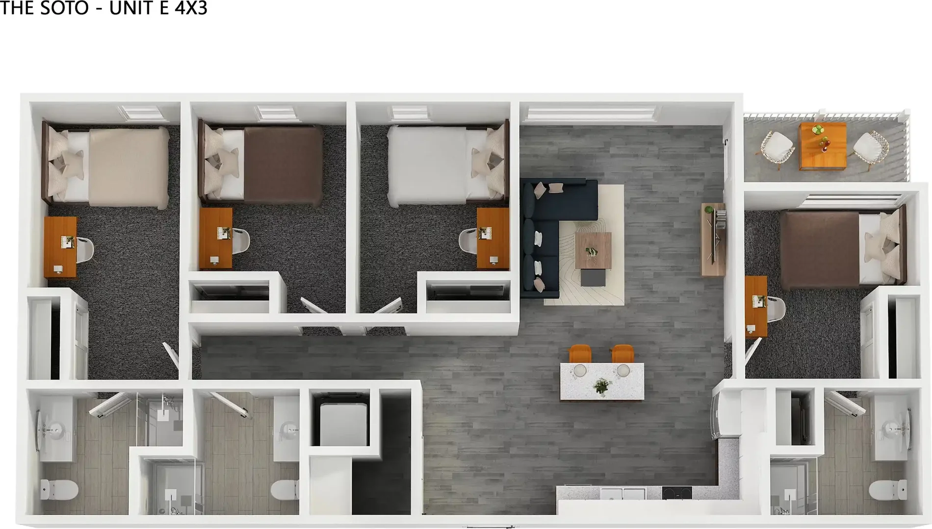 Affordable room for students with ample lighting in 