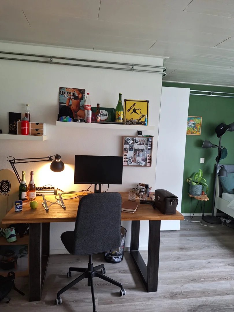 Chambre abordable pour les étudiants avec un bon éclairage dans 
