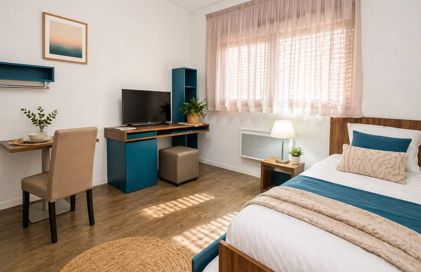 Quarto de estudante económico perto do campus em 