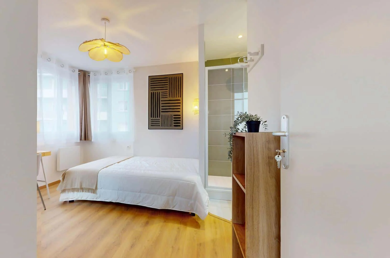 Affordable room for students with ample lighting in 