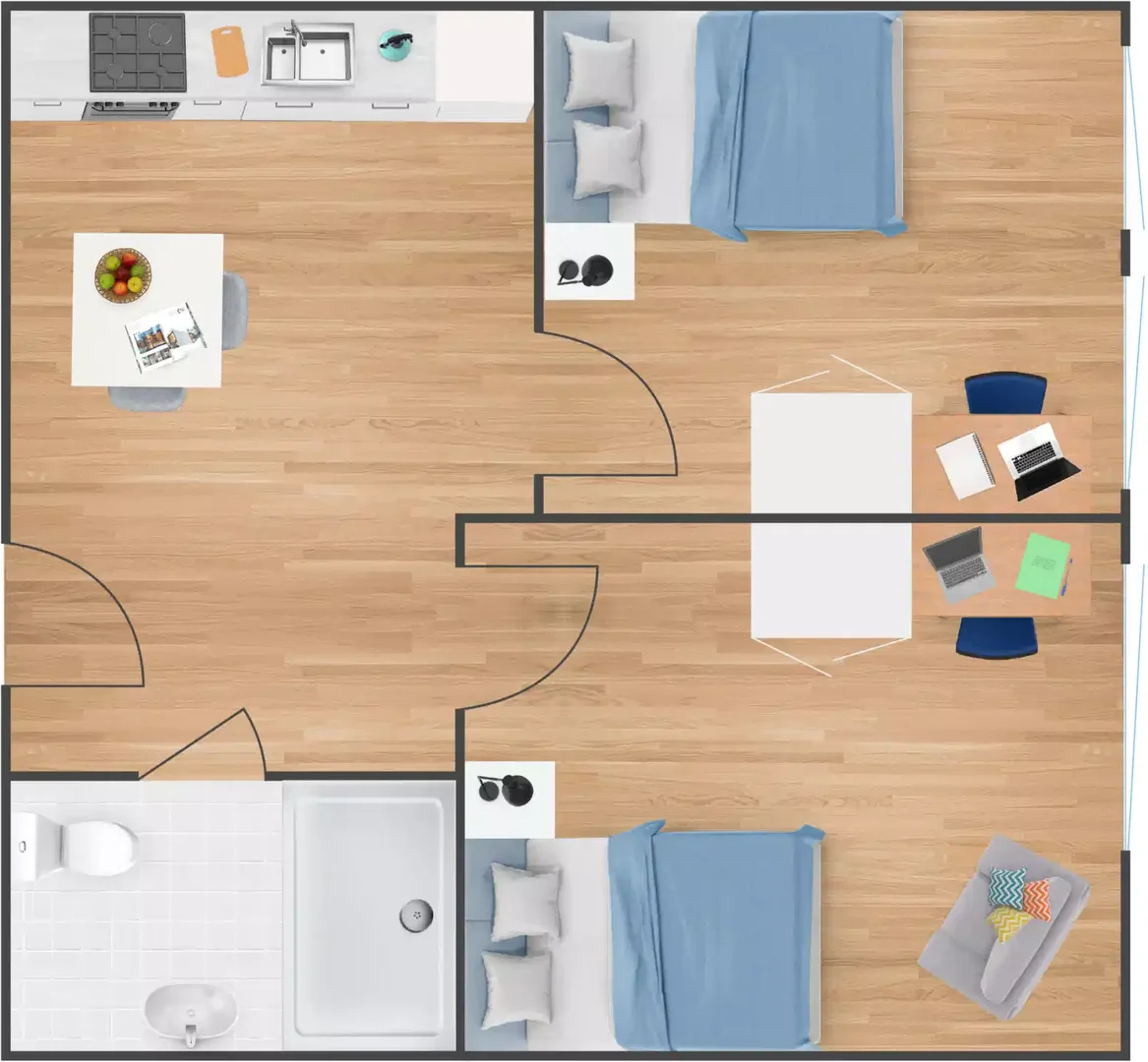 Habitación acogedora para estudiantes disponible en 