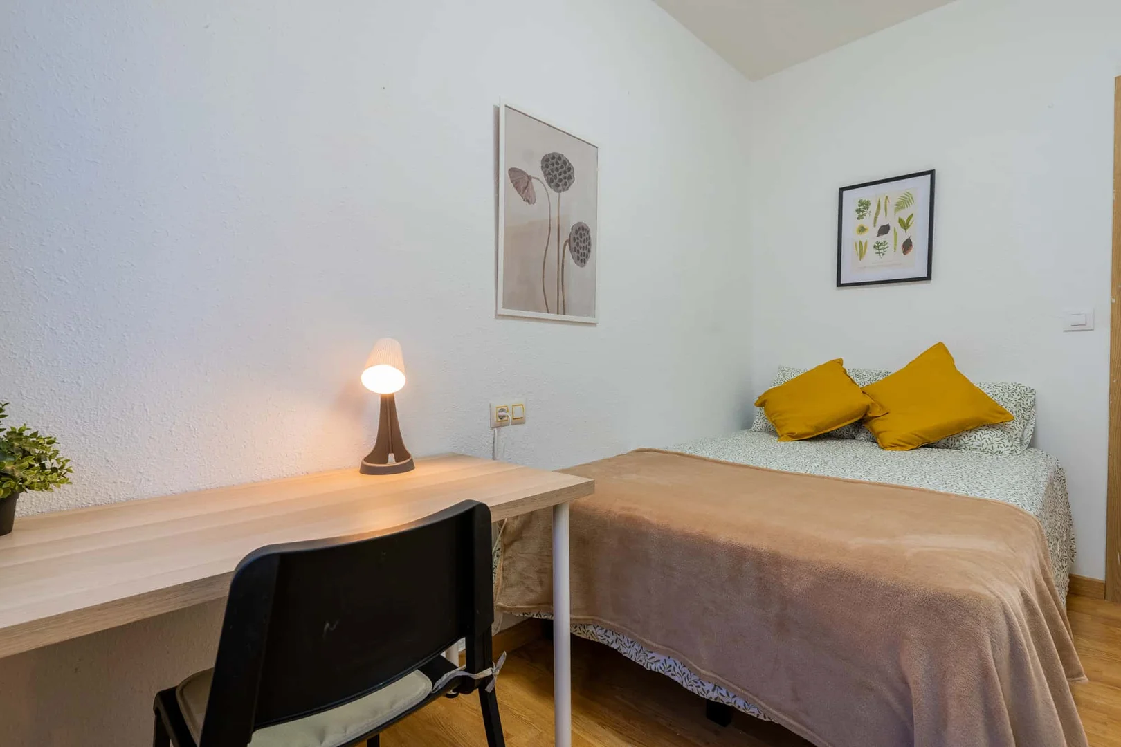 Habitación estudiantil luminosa y aireada con fácil acceso a la universidad en